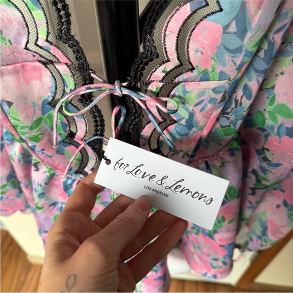 NWT For Love and Lemons Odette Floral Lace Romper - Picture 9 of 10